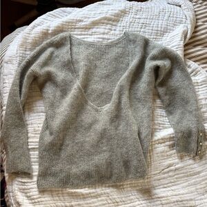 Sezane Scoop Neck Sweater in Heather Gray